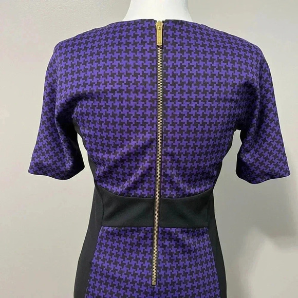 MICHAEL Michael Kors Short Sleeve Sheath Dress - Houndstooth Pattern - Picture 9 of 14